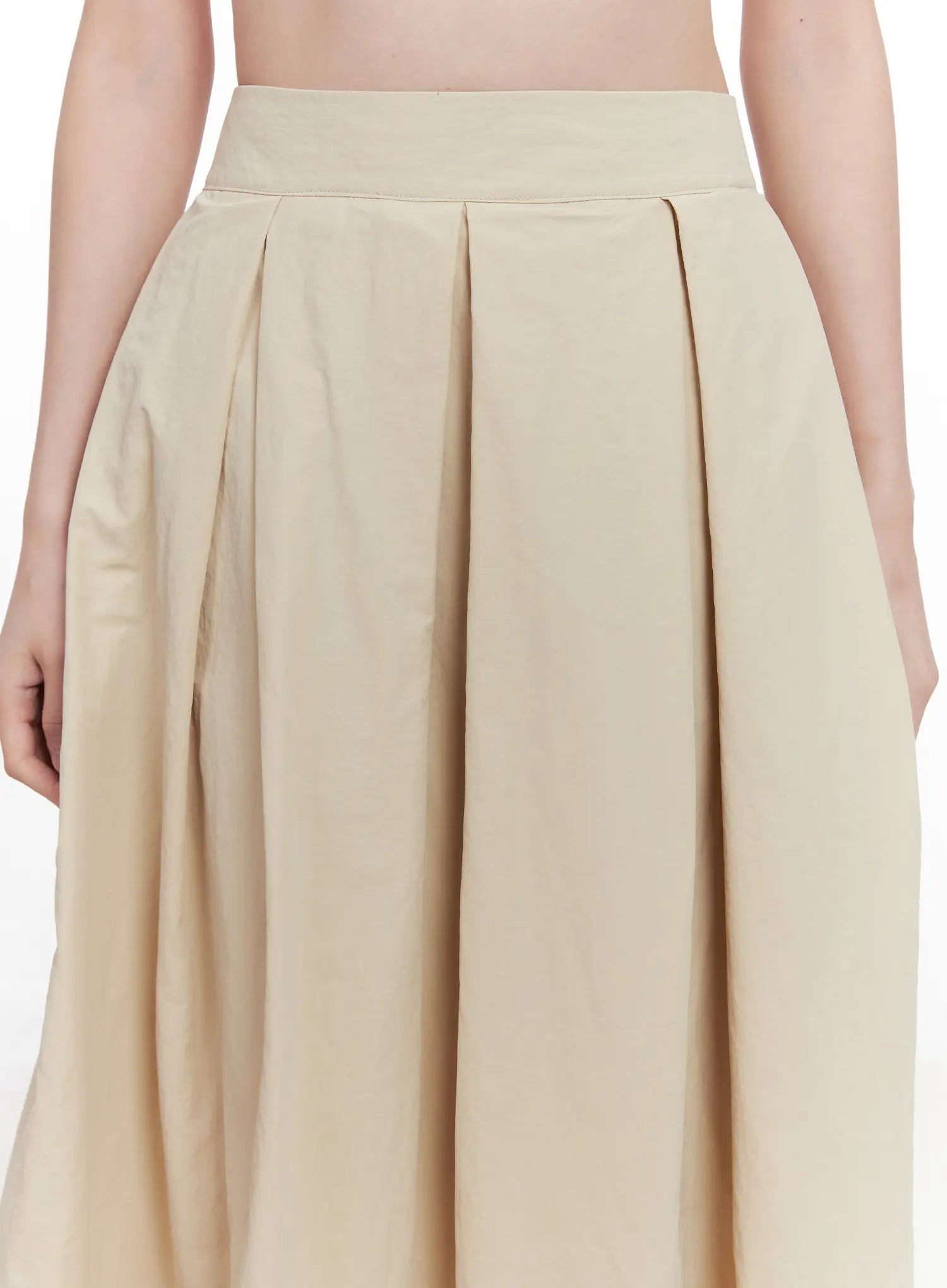 Pleated Flare Maxi Skirt CL524